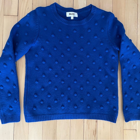 Balzac Paris Suzette Blue Sweater Merino Wool - Picture 2 of 5